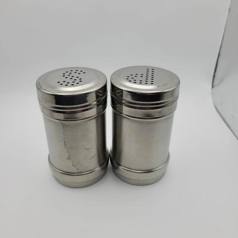 Modern Silver Salt and Pepper Shakers